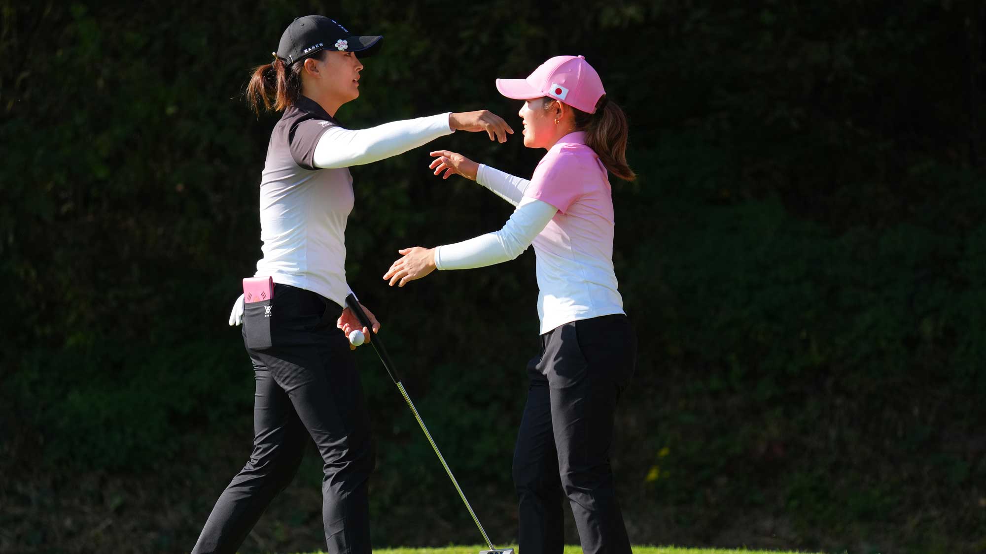 Jin Young Ko of Republic of Korea and Ayaka Furue of Japan Team